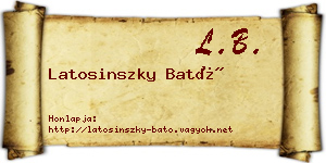 Latosinszky Bató névjegykártya